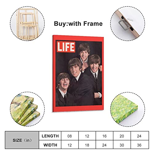 Poster décoratif sur toile pour chambre à coucher et chambre à coucher des Beatles (50 x 75 cm) - Les Beatles, Paul McCartney, John Lennon, RIngo Starr, George Harrison Poster décoratif sur toile pour chambre à coucher et chambre à coucher des Beatles (50 x 75 cm) – Image 3