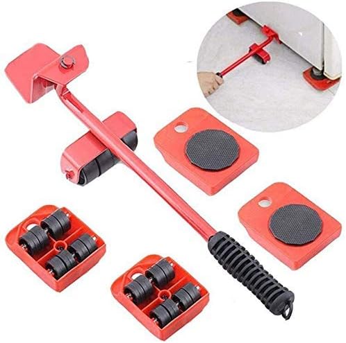 Chair Furniture Moving System/Lifting Tool, 360° Heavy Lifting and Gliding Lever System, 1 Lifting Rod and 4 Furniture Moving Rollers Folding chair