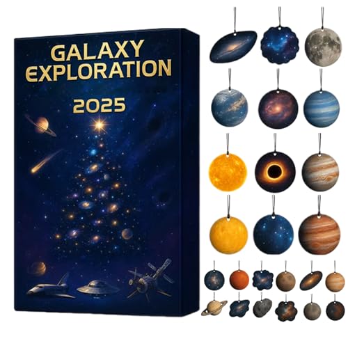 クリスマスカウントダウンカレンダー | アクリル製 2D 宇宙 惑星 ペンダント,二十四日間カウントダウンカレンダー二次元ペンダント付き,子供・娘・孫娘・家族・友人・ティーンズ・学生・スクールバッグ・筆箱・バックパック向け