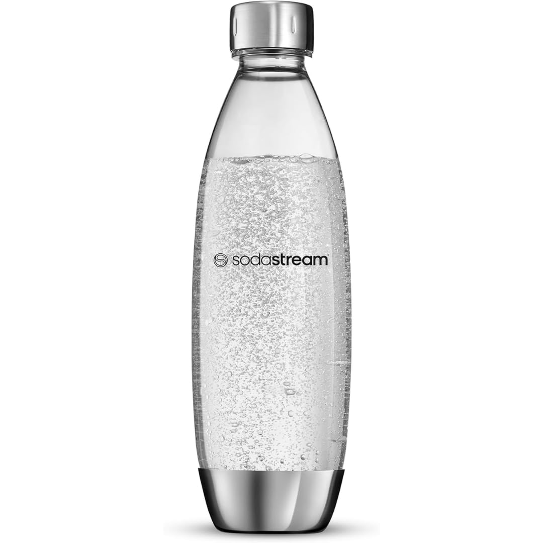 SodaStream Fuse Carbonated Drinks Bottle, Large Soda Water Plastic Bottle, Compatible with Terra, Art, E-Terra, Spirit, Spirit One Touch, Power and Source Sparkling Water Makers, 1 Litre