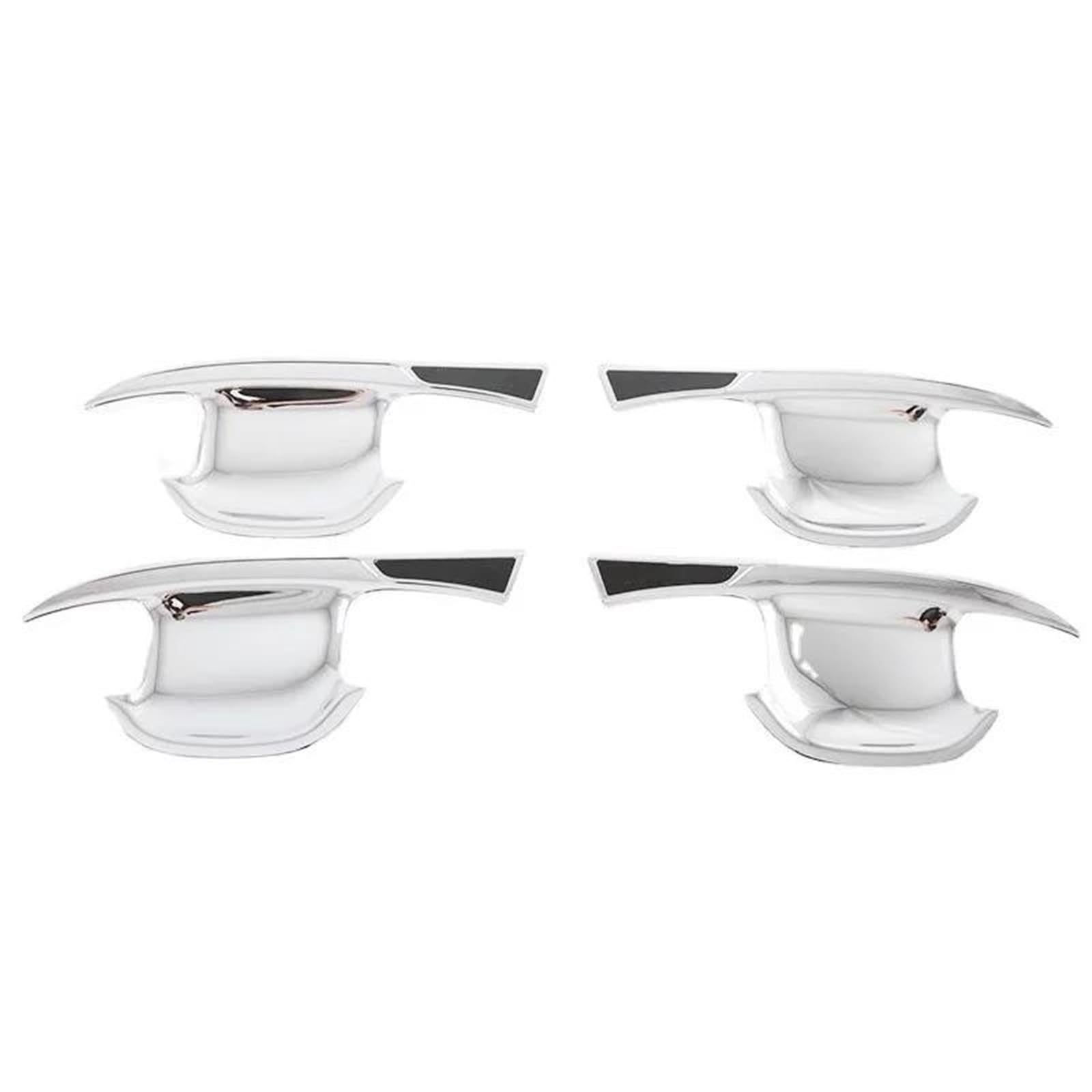 Zapora Silver Bowl Covers Sticker Carbon Fiber Chrome Car Door Handle Bowl Cover Trim Sticker Styling Accessories For Kia For Sorento For Mq4 2021-2026(Silver Bowl)