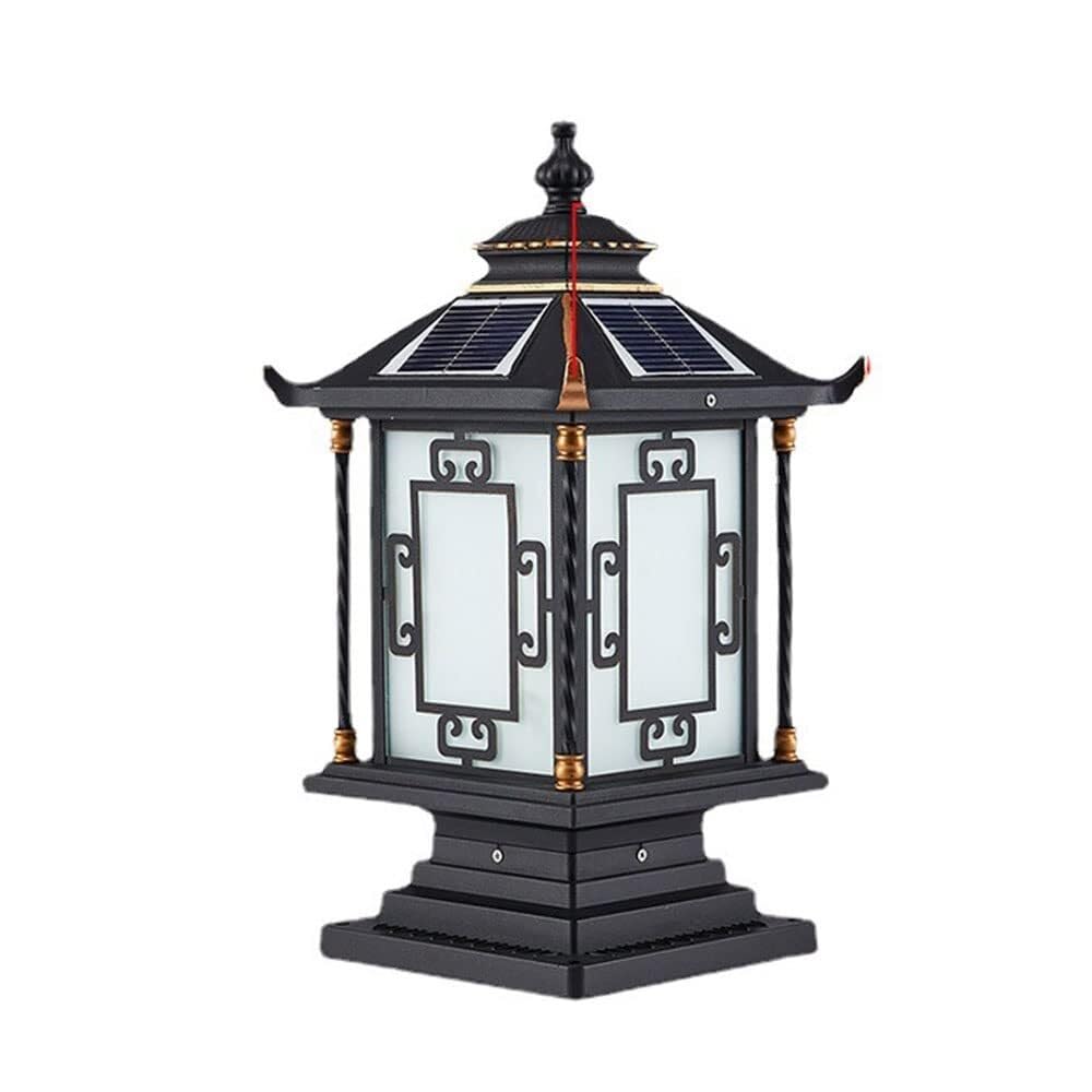 QUSYZD Ip54 Waterproo Pillar Lamp Solar Fence Post Light Outdoor Aluminum Acrylic Post Headlamp E27 Base - Lamp Street Light Porch Lights for Garden,Patio,Pathway,Fence,