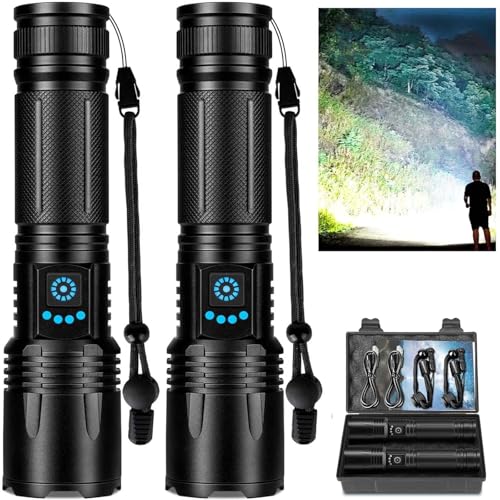 Lylting 99,000 High Lumens Rechargeable LED Flashlight,Brightest Handheld Flashlights with 5 Modes & Waterproof,Super Bright Flash Lights for Camping Home