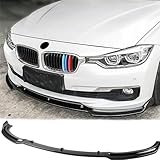 MUTUSAISI Front Bumper Lip Splitter Spoiler Compatible with 2016 2017 2018 BMW F30 F31 Base 318i 320i 328d 330e 330i 340i Accessories （Gloss Black）