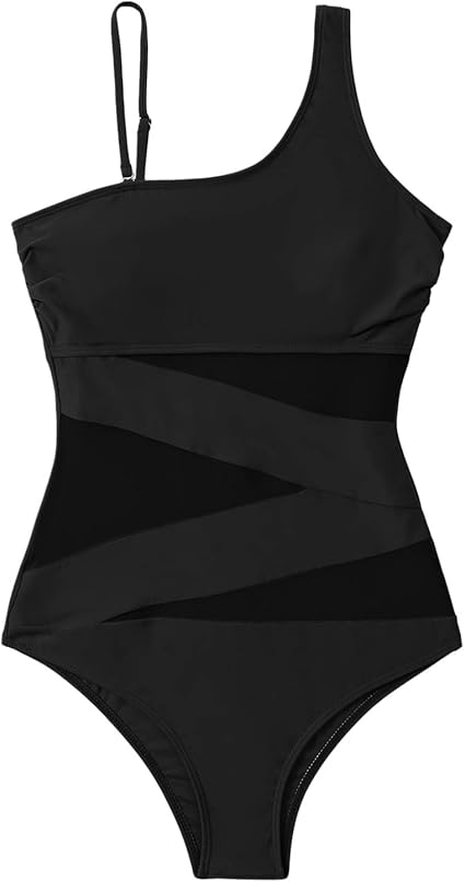 Costume Intero Donna Sexy Monospalla Con Tagli - Controllo Addominale E Reggiseno Push Up Imbottito - Foto 2