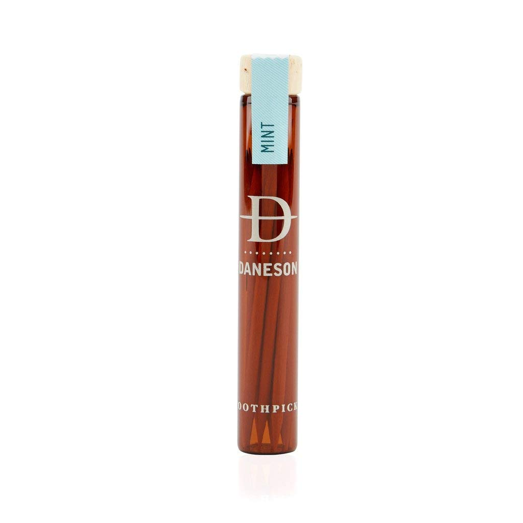 Palillos de dientes de madera con infusión de menta Daneson No 9. Palillos de dientes con esencia de menta con un sabor cálido, picante y dulce con un toque de menta. Gran regalo para hombres y mujeres.