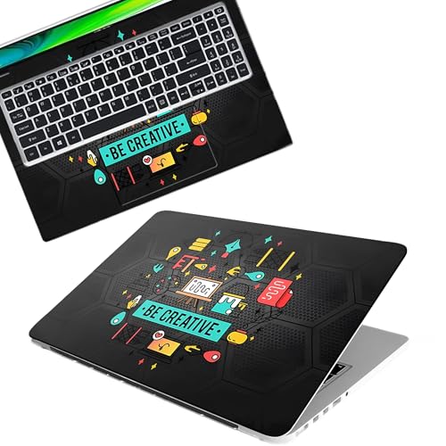 Image of Full Body Laptop Skin Bubble-Free| Laminated| Removable| HD Quality Sticker for Laptops Upto 15.6 Inches Compatible with Hp /Dell /Acer /Lenovo /Asus etc.(Be Creative-219)