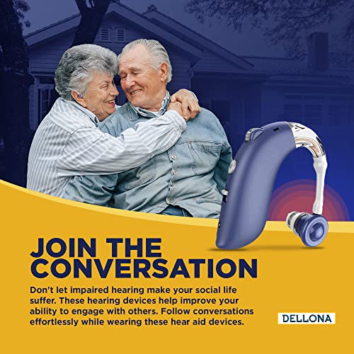 Dellona Hearing Aids For Seniors Severe Hearing Loss - Rechargeable Hearing Aids - Ear Hook Hearing Aid - Hearing Aids For Seniors Rechargeable With Noise Cancelling - Hearing Amplifiers For Seniors #TOP5