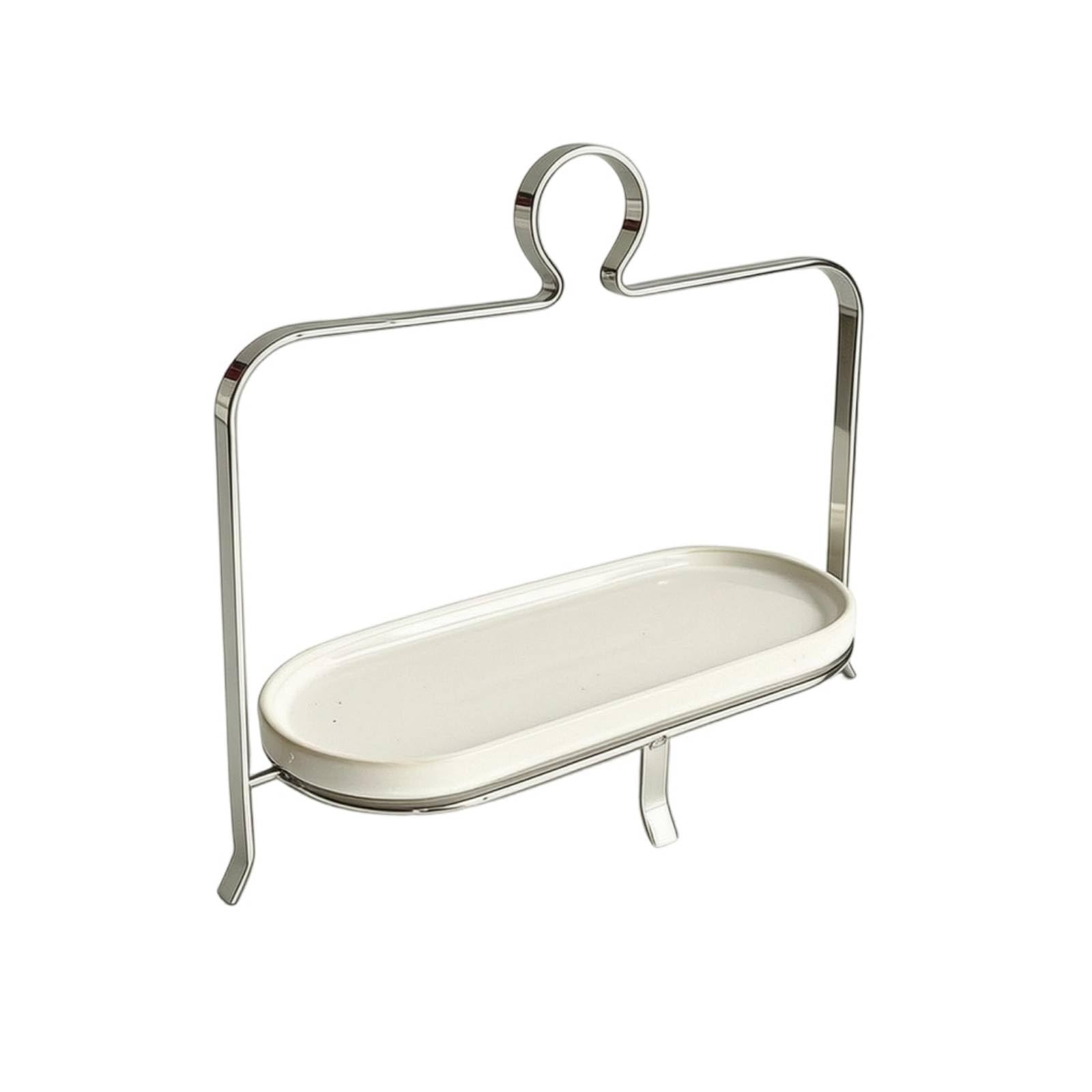 predolo Présentoir à ssert Polyvalent Présentoir avec Plateaux En Céramique Morne Plateau Service pour Particuliers, Professionnels, Cuisine , Argent , Un Niveau