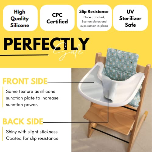Gembebe Silicone Tray Placemat Compatible With Stokke Tripp Trapp High Chair Tray | Silicone Resistant High Chair Placemat | Lightweight | Dishwasher Safe| Easy To Clean (Light Grey) #TOP1