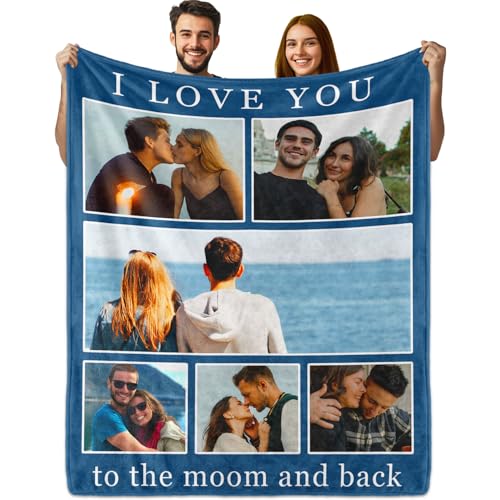 PUREFLY Custom Blanket with Text Photos Customized Throw Blankets Gifts for Husband Wife Girlfriend Boyfriend Birthday Anniversary Wedding Valentines Christmas 30'' x 40'' Photo 6-2