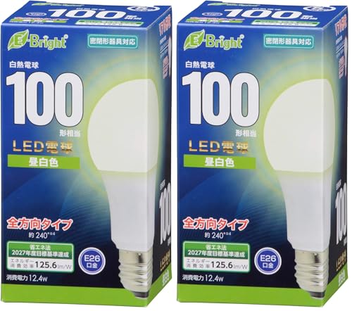 �I�[��(OHM) LED�d�� E26 100�`���� �����F �I�[���d�@ LDA12N-G AG27 06-4347 (× 2)