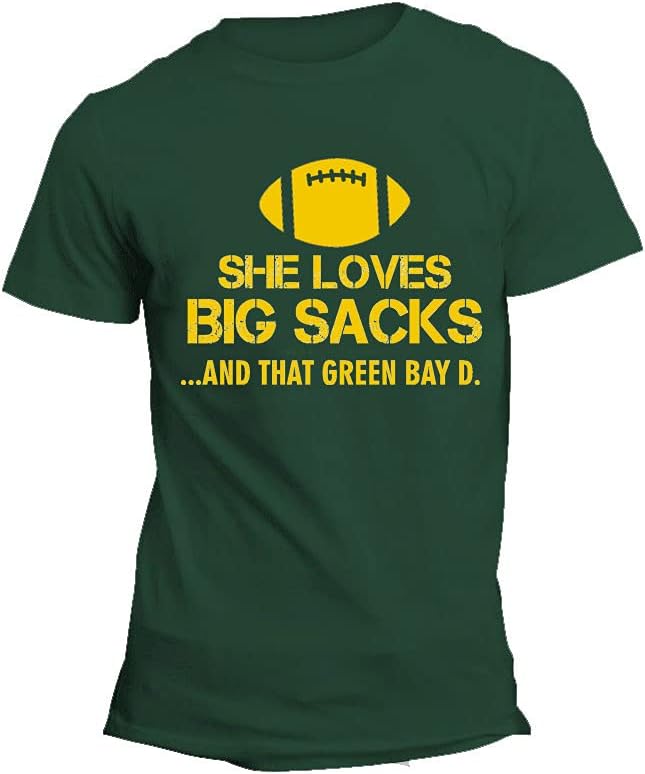 Football Shirt - She Loves Big Sacks and That Green Bay D. Unisex Shirt