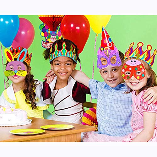 Khyhgt TUYA-32 Diy Blank Paper Graffiti Masks,Kids Jungle Animal Coloring Masks,32Designs White thumb #5