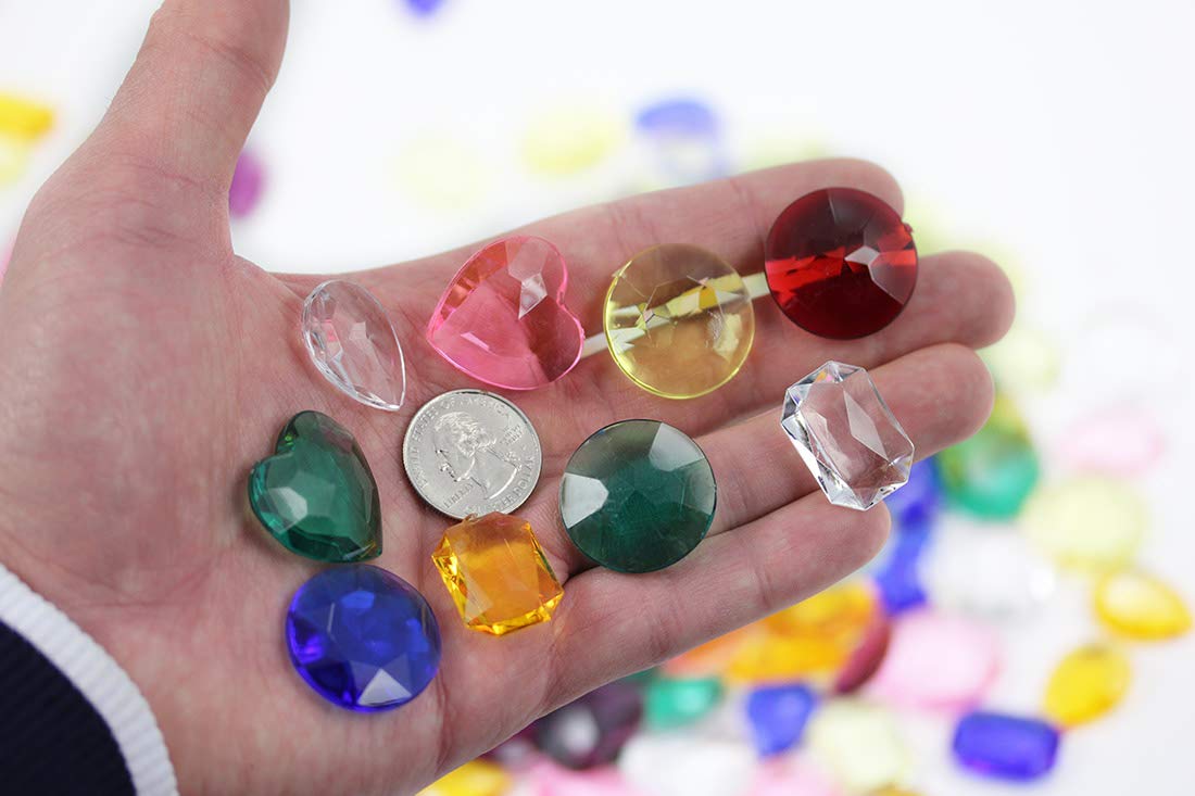 Allstarco 27mm Clear CH38 Round Acrylic Pirate Treasure Gems Plastic Jewels For Party & Games, Table Scatter, Vase Fillers - Image 3