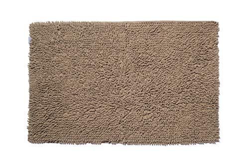 Croydex Latte Cotton Bathroom Mat with Slip-Resistant Backing, 50 x 80 cm (Rectangular)