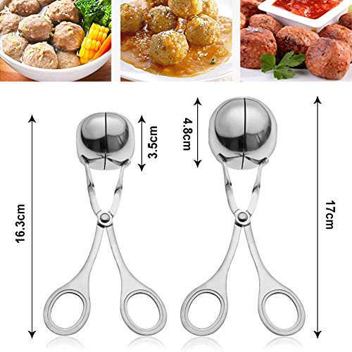2 stuks vlees ballers, roestvrij staal vlees baller tang, geen-stick vlees ballers, roestvrij staal vlees baller tang, non-stick tang taart gehaktbal maker ijs tang koekje schep - Image 3