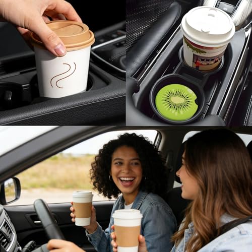 Portavasos cerámicos para carro, 2 piezas, diseño Kiwi Fruit miniatura 6