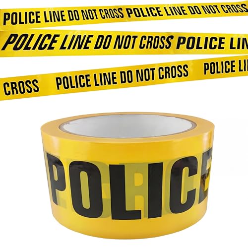 ropto Crime Scene Tape - 328ft x 3in Yellow Police Line Do Not Cross | Large Caution Tape Roll for Halloween, Haunted House, Party Decorations, Crime Scene, Halloween Decor