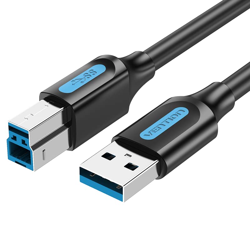 VENTION USB 3.0 A to USB B Cable Transmission Speed @5Gbps for Printer, Portable External Hard Drive, Camera, Mobile Storage, Computer, Smart Devices (USB 3.0 A to USB B, 1.5 Meter)
