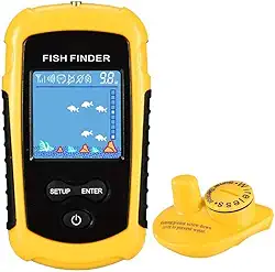 LUCKYLAKER Localizador de peixes portátil sem fio, visor sonar, localizador de profundidade portátil, transdutor de barco, localizador de peixes, tela colorida