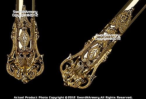 31" Masonic Knights Templar Ceremonial Sword Gold Fittings Red Crosses - Image 9