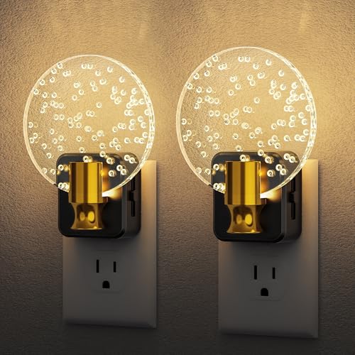Image of DORESshop LED Night Light[2 Pack], Decorative Night Light Plug Into Wall | Dusk-to-Dawn Sensor, Dimmable Nightlights for Bathroom Hallway, Bedroom,Kids Room,Stairway, Soft White