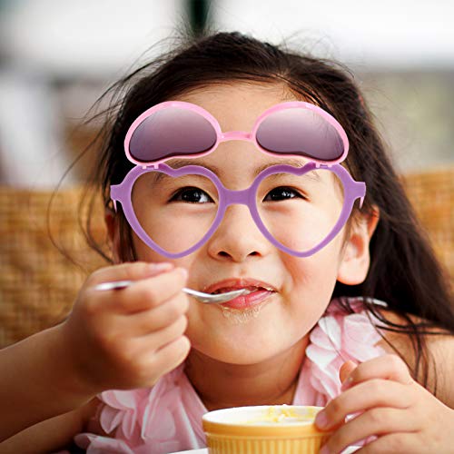 ABOOFAN 2 Pair Kids Youth Heart Shaped Flip Up Sunglasses Eyeglasses for Birthday Holiday Gifts Party Dress Up2
