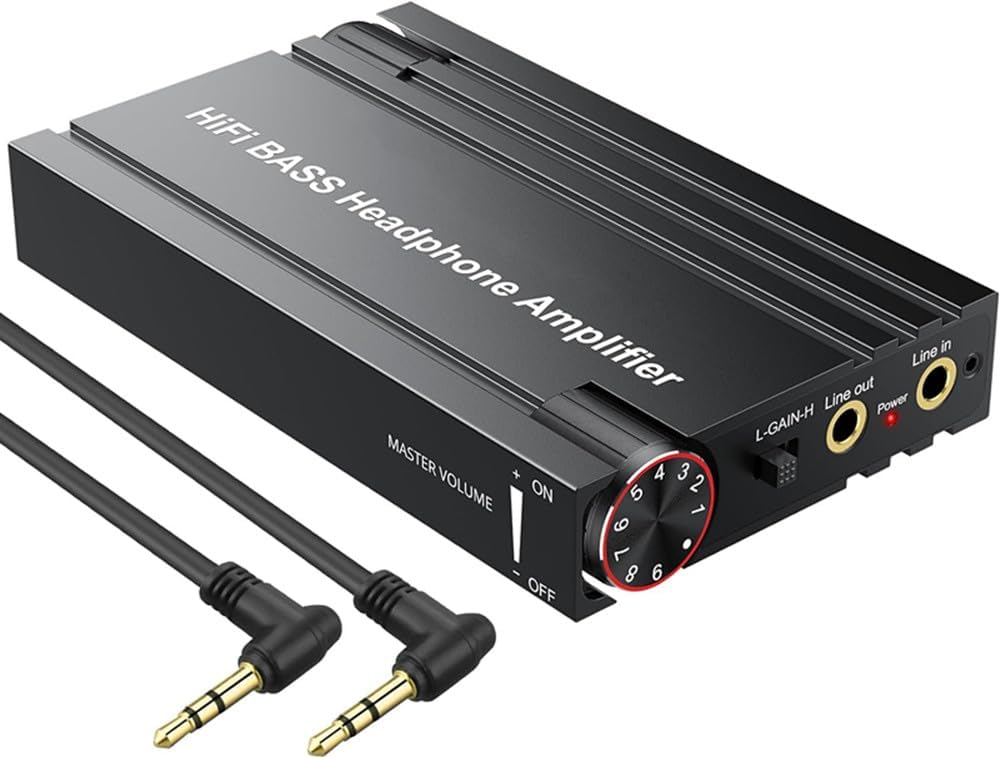 MICROWARE Bluetoot 5.0 HiFi 3.5mm Headphone Amplifier,Portable Earphone Amplifier Bass Volume Adjustment Receiver,Support Bluetooth Pair & 3.5mm Interface-image-32