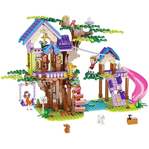 Sitodier Tree House Building Toy Set for Kids, 745pcs Creative Forest House Building Blocks for Girls Boys with Zip-line & Swing, Building Bricks Toy for 6 7 8 9 10 11 12 Years Kids Gift Cover