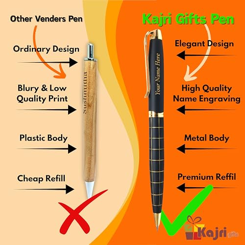 Image of Kajri Gifts Personalized Pen with Name Engraved Wooden Gift Box Best for Gifting, Corporate Gift, Doctor, Advocate, Boss, Employee, Teacher (Primium Check)