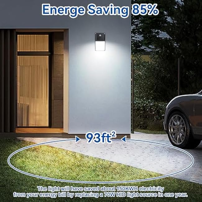 18W LED Wall Pack Light with Photocell Sensor, Dusk to Dawn Outdoor Lighting, 1980LM 5000K Daylight, IP65 Waterproof, 60-100W HID/HPS Equivalent-2 Pack