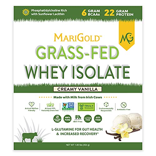 MariGold Grass-fed Whey Protein Isolate Powder - Creamy Vanilla Flavor - 1 Lb Bag | 100% Pure, Cold-Processed, Micro-Filtered, Undenatured, Non-GMO, rBGH Free, Soy Free, Gluten Free, Lactose Free - Thumbnail 6