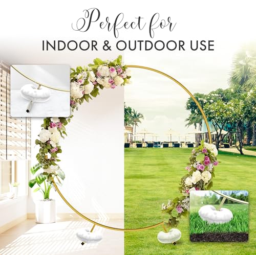 Image of 7.2 ft Round Backdrop Stand - Gold Circle Arch Stand for Parties & Balloons