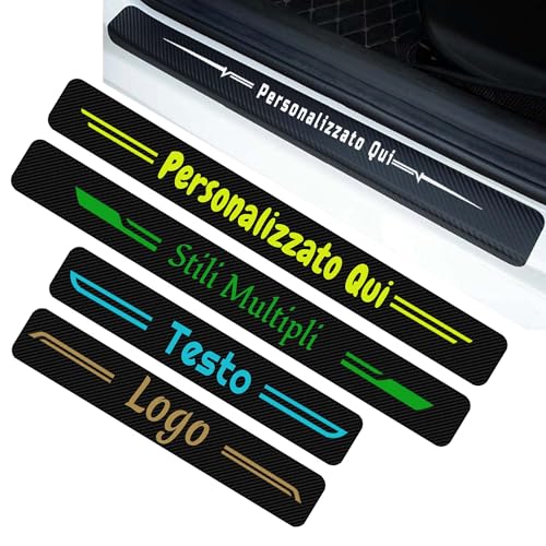 Adesivo Battitacco Auto Personalizzabile – Striscia di Protezione Soglia Porta in Fibra di Carbonio, Protezione Antigraffio Universale per Portiere e Bagagliaio
