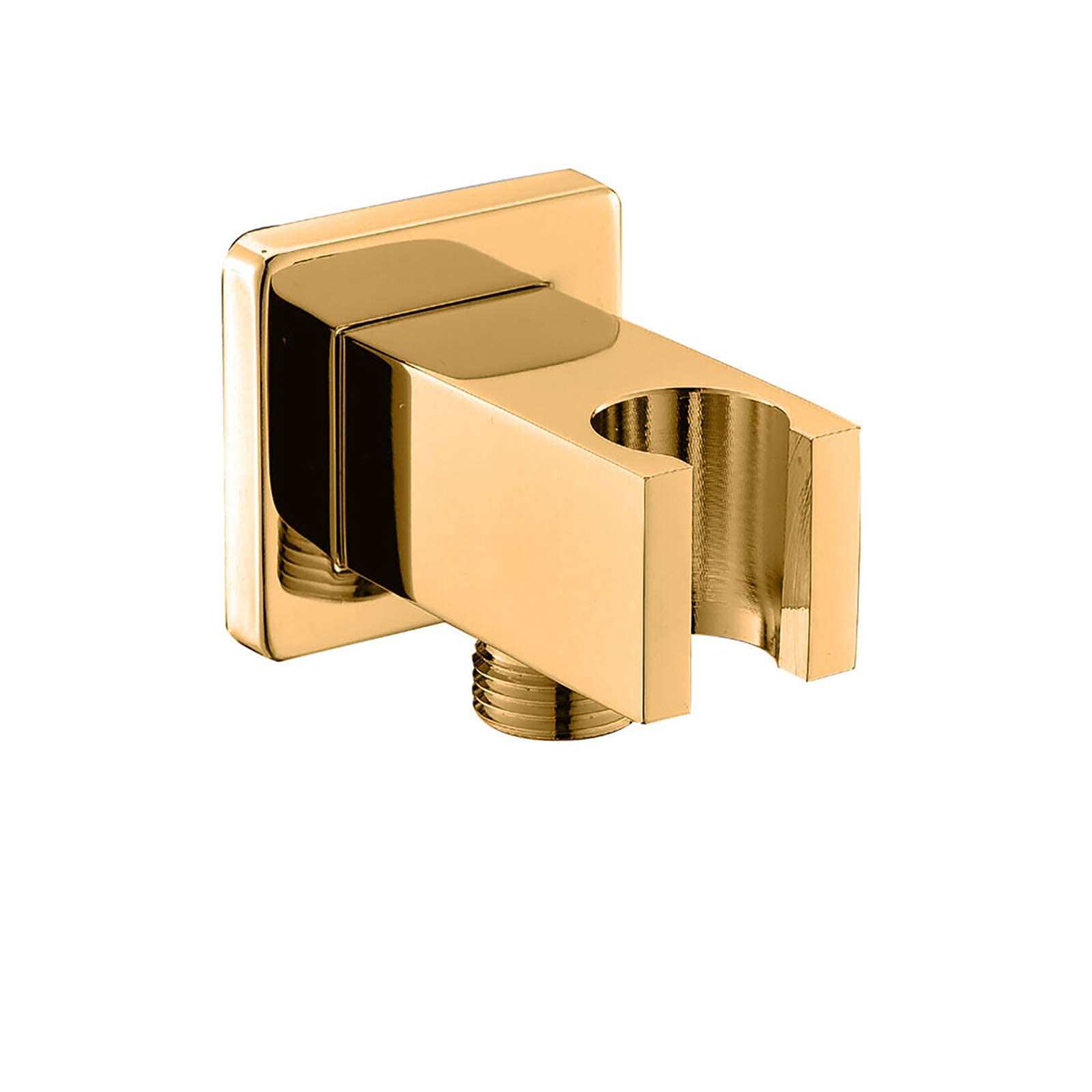 AKAZI G1 / 2-Schnittstelle, Schwarz, Duschkopfhalter, Messing-Handbrausehalterung, Wandmontage, Duschhalterung, quadratischer Duschhalter (Gold)