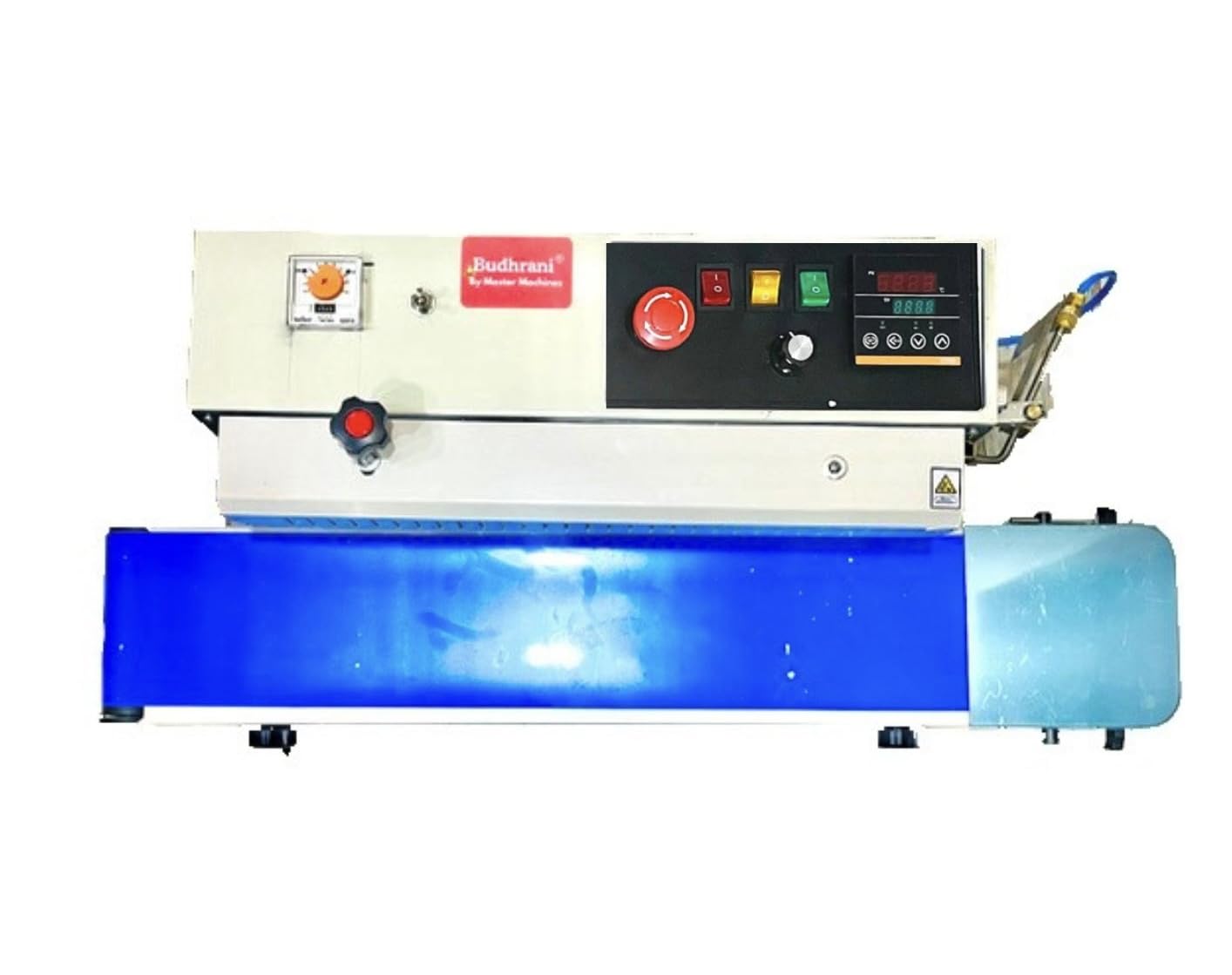 Budhrani By Master Machines Heavy Duty Continuous Horizontal Ms Band Sealer With Nitrogen Flushing Kit, Automatic Band Sealing Machine, Automatic Packaging Machine - 1 Year Warranty Mm - 10