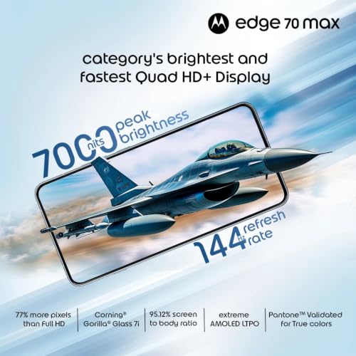 Image of Motorola Edge 70 Max 5G, Pantone Ice Melt, 12GB RAM, 256GB Storage | 6.8 Inch Quad HD+ pOLED Display, Snapdragon 8 Gen 5 Processor, 50MP AI OIS Main + 8MP Ultra-Wide Camera