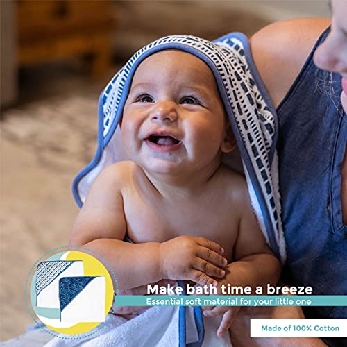 Image of Spasilk Baby 2 Pack Soft Terry Towel with Muslin Printed Hood