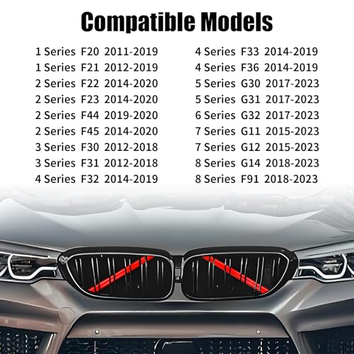 Image of V Brace Wrap Covers Compatible with BMW Grille Inserts StripesWrap