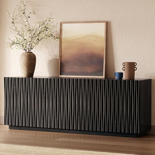 70" Fluted TV Stand for TVs Up to 50/55/65/75", Mid-Century