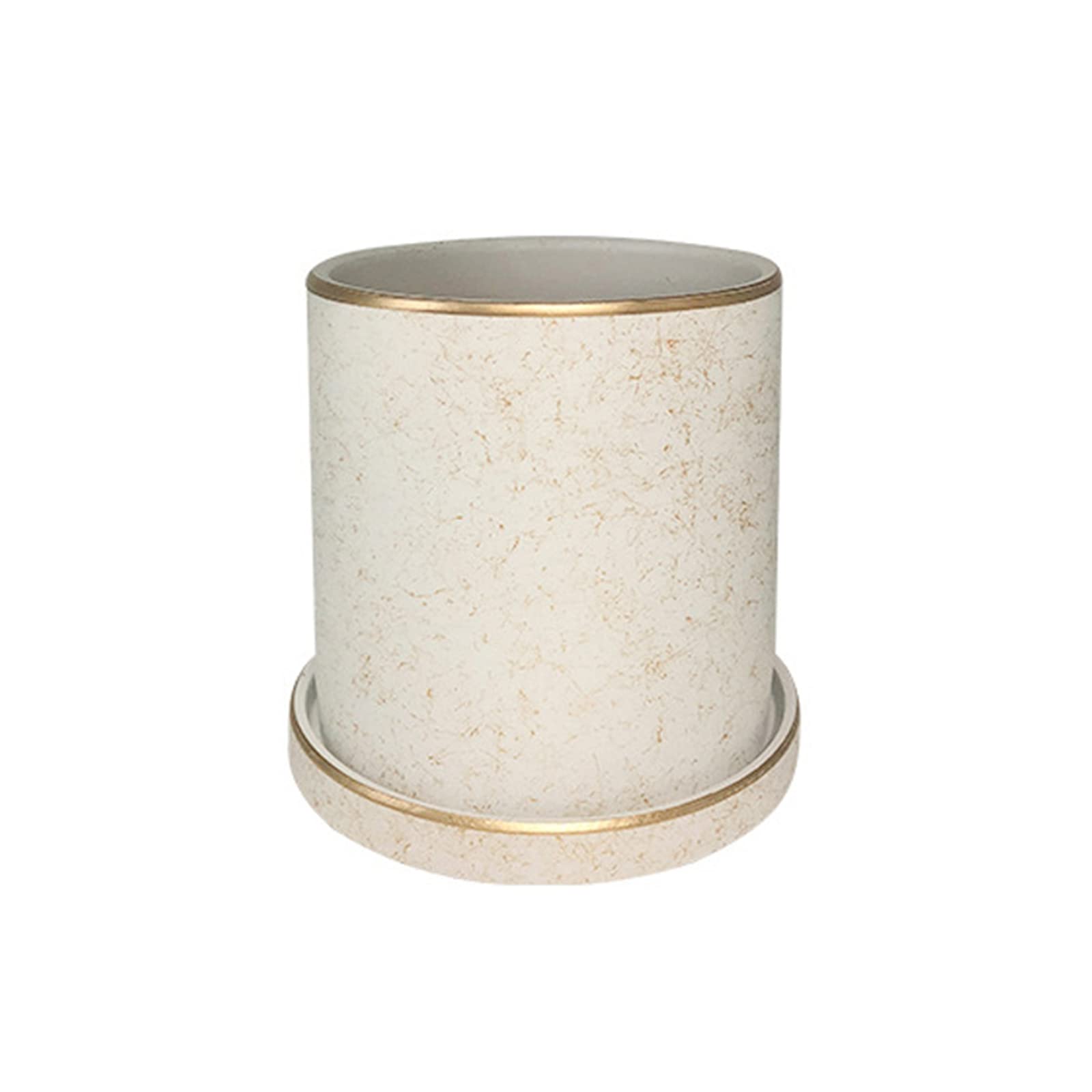 Jmsl White Ceramic Flower Plant Pots-Phnom Penh Silk Orchid Pot-Indoor Planters With Drainage Hole And Saucer,,17Cm
