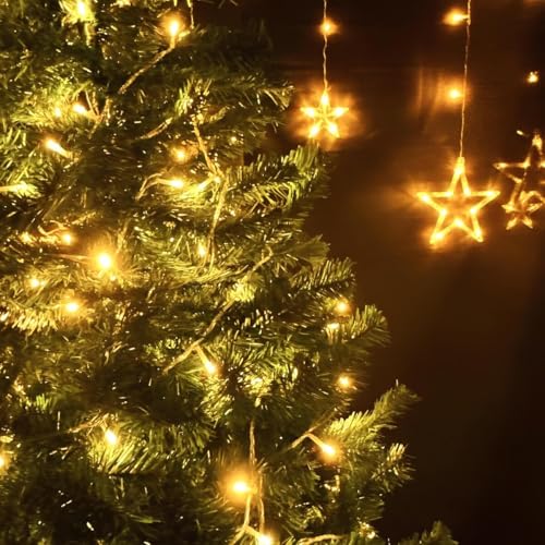 Pisca Pisca Luzes de Arvore de Natal Linha Premium 220v LED Branco Quente 8 Funções - Cordão de 100