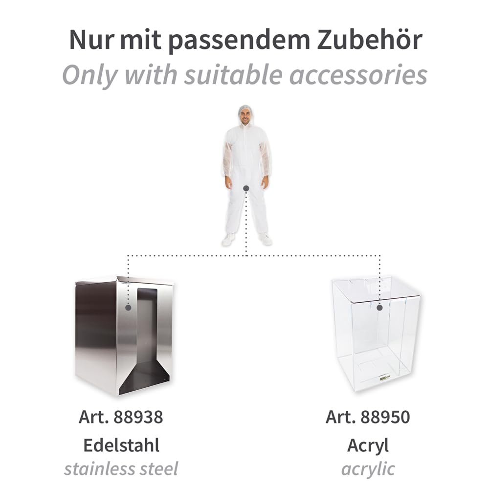 FRANZ MENSCH 50 Stück Hygonorm Overalls Light mit Kapuze | PP, weiß, XXL, Karton, Einweg Overall, Hygienebekleidung, Schutzanzug