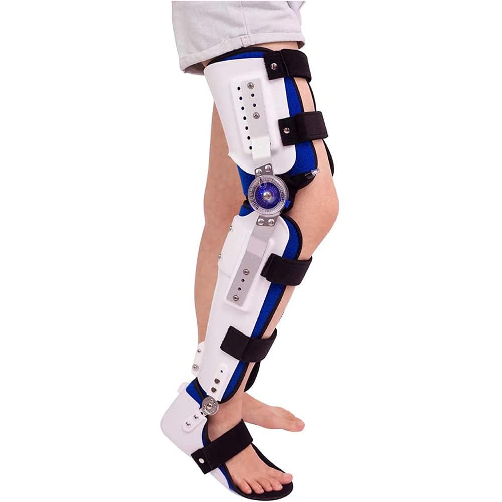 WDSOPK Hinged Knee Foot Support Brace,Adjustable Post Knee Support Orthosis Immobilizer Protector,Knee Ankle Foot Orthosis Equipment Fixed Brace (Right adult)