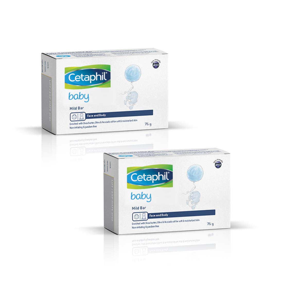 Cetaphil Baby Mild Bar 75gm, Kids Soap for Bath, White, Medium