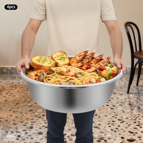 Juego de 4 tazones de acero inoxidable para mezclar miniatura 3