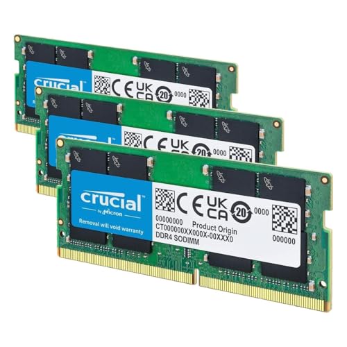 Image of Crucial 8GB DDR4 RAM 3200MHz (PC4-25600), Downclockable to 2933 /2666MHz Laptop Memory, SODIMM 260-Pin CL22, Compatible with 13th Gen Intel Core and AMD Ryzen 7000 - CT8G4SFRA32A (Pack of 3)