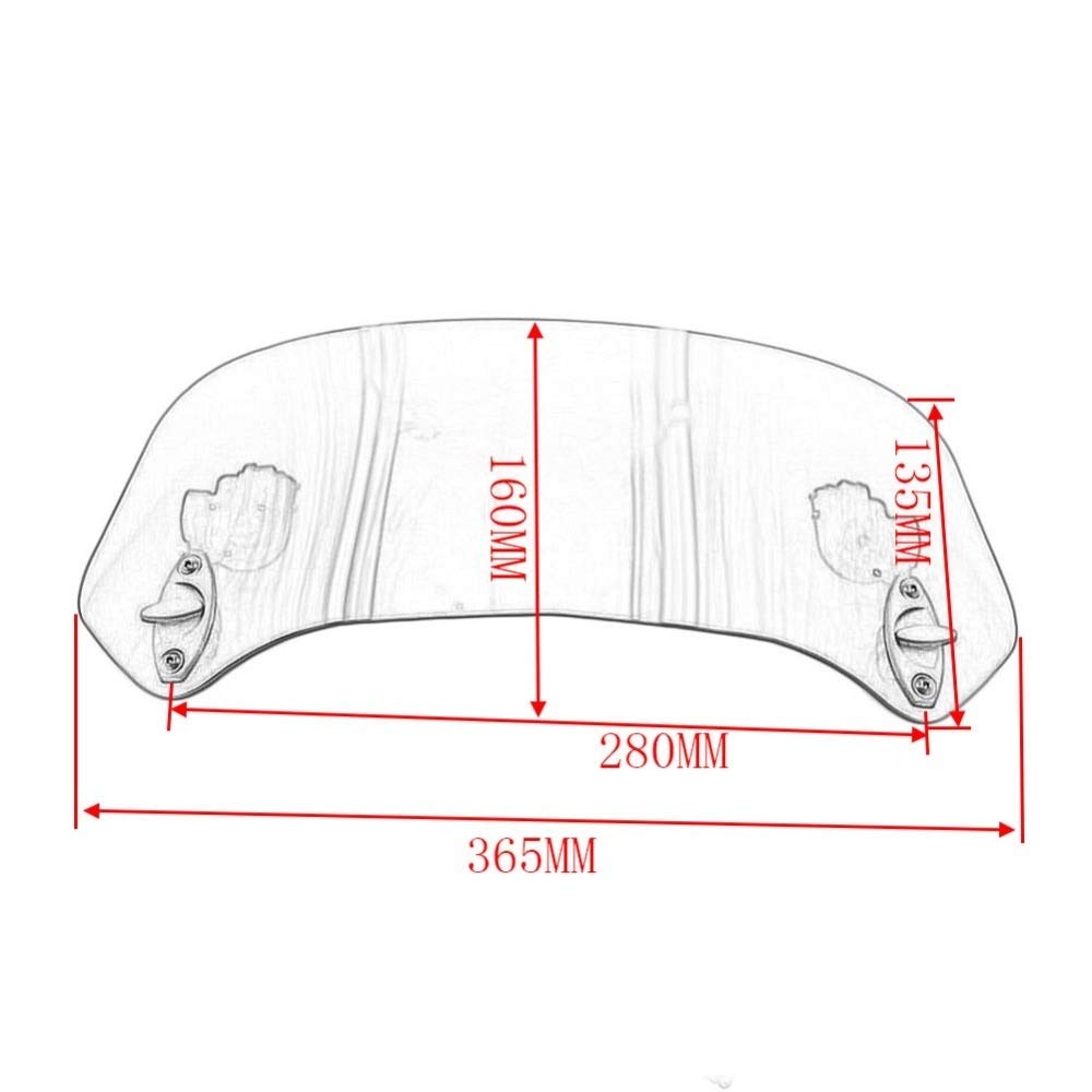 Pare-Brise Moto Réglable Pour Yamaha FJR 1300 (2001-2024) – Extension Clip-On 280x120mm - 3