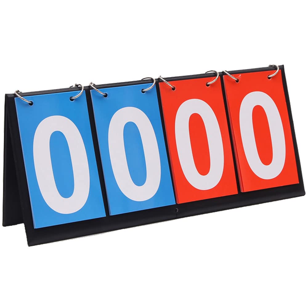 ZJYYSports Scoreboard Portable Scoreboard Sport Flip 4-Digit Sports Competition Scoreboard for Basketball, Football, Tug of War, Badminton, Baseball, Tennis, Boxing